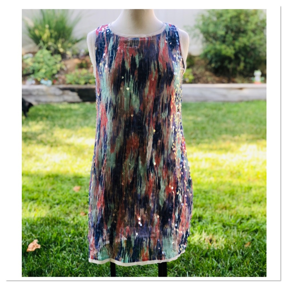 Sequin Sheath Dress by ICE Pastel Watercolor dress